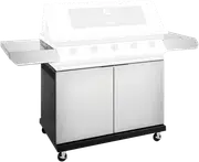 BeefEater 1200 Series Stainless Steel 5 Burner BBQ Trolley w/ Side Burner & Shelf