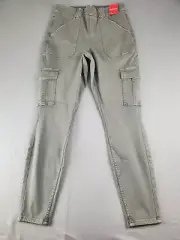 SPANX Pants Womens Large Stretch Twill Ankle Cargo Soft Sage Skinny Pull On