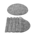 Set of 6 Placemats Cross Woven Washable Dining Table Mats Gray 18" x 12"
