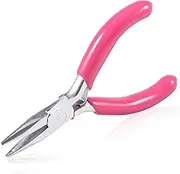 SPEEDWOX Mini Long Nose Pliers 3" Chain Nose Pliers with Pink PVC Handle Jewelry Making Tools Jewelry Pliers for Beading, Wire Wrapping, DIY Craft Hobby Supplies