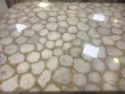White Agate Dining Table Top , Agate Coffee Table Top , Agate Patio Side Table