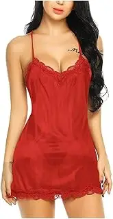 [Generic] Push up Strapless Bras for Women Low Back Nightgown Sleepwear S-XXL Chemise Lingerie Nightgown Soft Sexy Lace Skimpy Lingerie for Thick Women