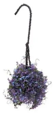 MINIATURE DOLLHOUSE 1:12 SCALE SMALL PURPLE-BLUE HANGING BASKET - CAHBS17