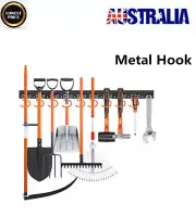 64"Garden Tool Storage Rack Hold Tidy Shed Shovels Organizer Metal Hook