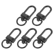 5Pcs Lobster Claw Clasps, 33mm Small Swivel Lanyards Trigger Snap Hooks, Black