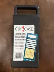 Vintage Clik Case Hard Side Plastic 10 Cassette Tape Storage Case Teal