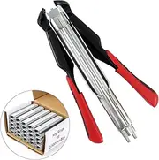 QWORK® Hog Ring Pliers Automatic Fencing Kit C-Type Clip Fencing Pliers with 2500PCS Galvanised Fence Hog Ringsfor Wire Mesh Pet Cages Car Mattresses