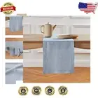 Luxurious Pure Linen Table Runner 120 Inches - Hemstitch Detail in Dusty Blue