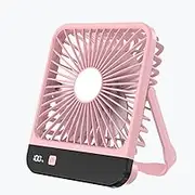Small Portable Desk Fan&desk fan, strong wind ultra-quiet small personal fan, 180° tilt folding, 5 adjustable speeds, USB wired power supply mini, suitable for HomeBedroomOfficeOutdoorCamping(pink)