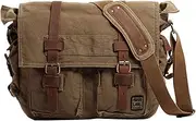 [Berchirly] Vintage Military Men Canvas Messenger Bag For 13.3-17" Laptop