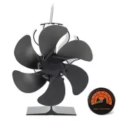 6-blade thermal power stove fan for wood/log burners/fireplaces provides 80% ...