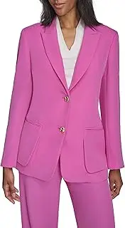 [Halston] Women's Two Button Soft Suiting Front Pocket Blazer