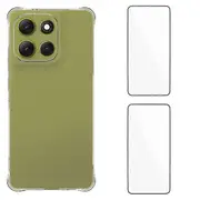 For Motorola Moto G86 5G TPU Case WANLONFENG WL2 Series 2.0mm Phone Cover with 2Pcs Tempered Glass F