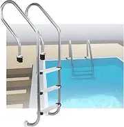 3 Step Stainless Steel Swimming Pool Ladder,with Steps,Weight Capacity 550 Lbs Easy to Climb,for in Ground Swimming Pool(3-steps1.2mm)