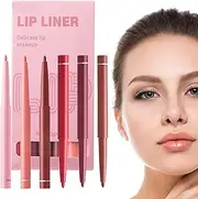 Lip Liner Set Waterproof - Matte Lipstick And Lip Liner | Smudge-Proof Lip Makeup | Long-Lasting Lip Gloss For Women | 6-Piece Lip Liner Kit | Waterproof Matte Lip Pencils | Lip Liner And Gloss Combo