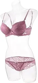 [WESIEVYA] Lace Bra and Panty Women's Underwear Soft Cotton Nightwear Honeymoon Wedding Present Purple