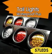 2 X 57 LED Tail Lights Stop Reverse Indicator 12V Ute Trailer Caravan Truck Boat