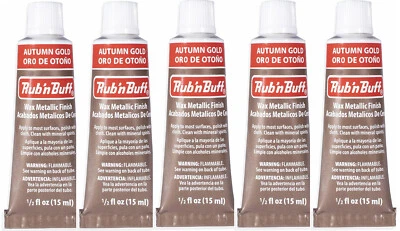 M00225x5-FS MOREZMORE 5 Tubes Fresh Amaco Rub 'n Buff AUTUMN GOLD Wax Metallic