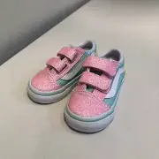 Vans Kids Old Skool V Glitter Skate Shoe Size 7.5