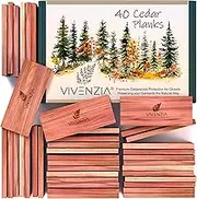 Vivenzia Cedar Blocks for Clothes Storage -40 Planks- Aromatic Cedar Blocks for Closet, Cedar Planks for Closets