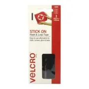 Velcro Brand Sticky Back Hook Loop Fastener Black Strip adhesive Tape 20 X 130mm