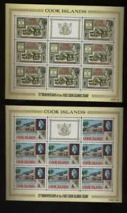 Cook Islands 1967 75° Primo francobollo serie cpl in minifogli integri MNH T1636