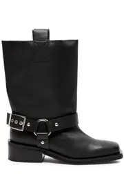 Ganni Leather Mid-calf Biker Boots - Black - 36 (IT36 / UK3) 36 (IT36 / UK3)