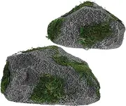 SUPVOX 2pcs Faux Stone Decorative Rocks for Indoor Plants Outdoor Landscaping Realistic Artificial Rock for Aquarium Micro Landscaping Decor Durable Weatherproof Design