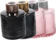 VINTORKY 4Pcs Containers Elegant Bedroom Office Perfume Bottles Refillable Decor for Essential Oils Fragrance Diffuser Random Lid Colors
