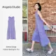 kok歐💜 女生夏天新款紫色鏤空顯瘦無袖針織長洋裝