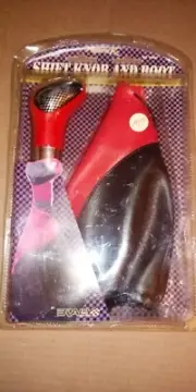 RED AND BLACK SHIFT KNOB AND BOOT
