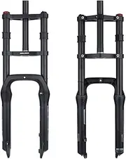BOLANY Bike Suspension Fork 20inch 4.0 Tire Double Shoulder Snow Beach MTB Fat Fork | 135mm Travel | Straight Tube QR 9mm | 1-1/8inch Steerer