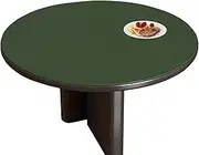 PU PVC Tablecloths Desk Table Mat Tablecovers Round Table Covers Double-Sided Multifunction Waterproof Durable Green + Grey Round Diameter 90CM