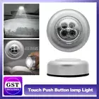 up10X 4 LED Touch Push Button lamp Light Self-Stick Long Battery Down Spot Light