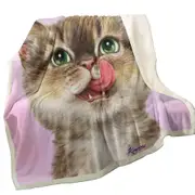 Cute Cats the Hungry Kitten Throw Blanket