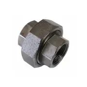 Union Female / Female Black Steel Pipe Fittings - Brass Seat BSP
