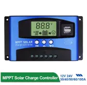 MPPT Solar Charge Controller 30/40/50/60/100A Solar Controller 12V 24V Dual USB