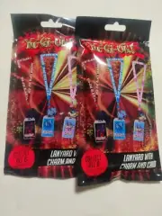 2 Pack Yu-Gi-Oh! Lanyard w/ Charm and Card New! Konami Surreal Entertainment