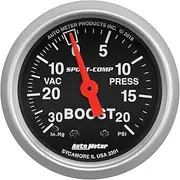 Auto Meter 3301 Sport-Comp Mechanical Boost/Vacuum Gauge, 2.3125 in.