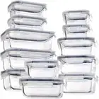 Glass Food Storage Containers with Lids Airtight Glass Meal Prep Containers for
