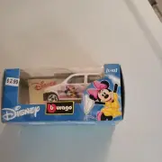 Burago Disney Collection Minnie Mouse Fiat 500 1/43 White Diecast Bburago
