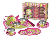 15pc Kaper Kidz Children/Toddler Lime Daisy Flower Themed Teacup/Teapot Set 3y+