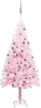 VRAXO Artificial Pre-lit Christmas Tree with Ball Set Pink 150 cm PVC -3.05KG,3077670