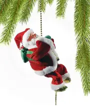 Rope Climbing Santa Claus Musical Toys For Christmas Tree Holiday Decoration Toy