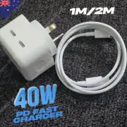 40W PD Fast Charger Brick AU USB Type C Cable For iPhone 16 15 14 13 12 11 iPad