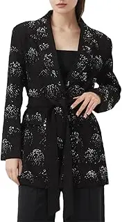 [Bciopll] Women Blazer Solid Slimming Casual Lapel Long Sleeves Patchwork Lace Up Fit Suit Jacket