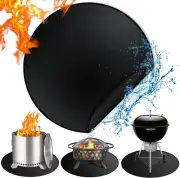 36" Fire Pit Mat & under Grill Mat, Double-Sided Fireproof BBQ Grill Mat, Fire P