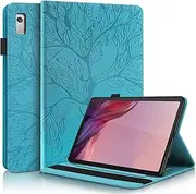[CXTcase] for Lenovo Tab M9 9.0 inch 2023 Case Embossed Tree PU Leather Case Wallet Flip Cover Stand Function Tablet Case for Lenovo Tab M9 2023 - Blue