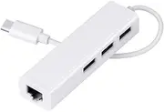 SEWACC Type C Ethernet Adapter with USB Hub for Note Stable Network OTG Support Fast Data Transfer for Gaming and Streaming