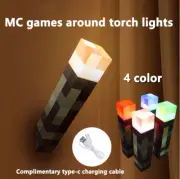 MC Game Torch Light Brownstone LED Night Light USB Rechargeable Bedroom